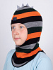 PR-2215/ Шлем-шапка полное утепление Дино черный, темно-зеленый, оранжевый