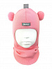 14021/ Шлем-шапка Мишка девочка бледно-розовый