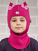 20511/ Шлем-шапка Кошка с бантиком ярко-розовый