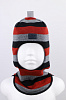 2206/ Шлем-шапка Рыцарь черный, красный, серый